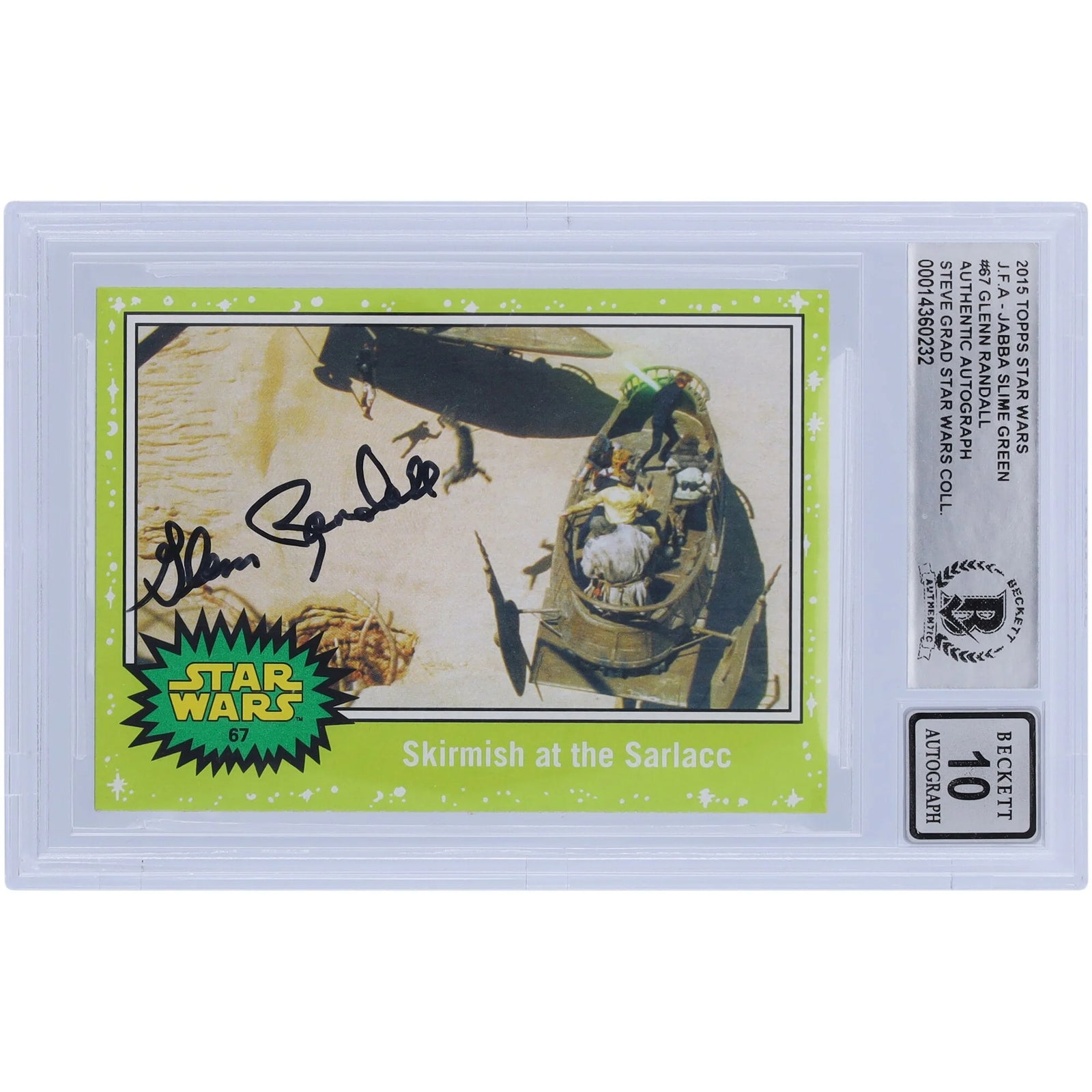 Glenn Randall Signed 2015 Topps Journey to the Force Awakens #67 Card | BGS 10