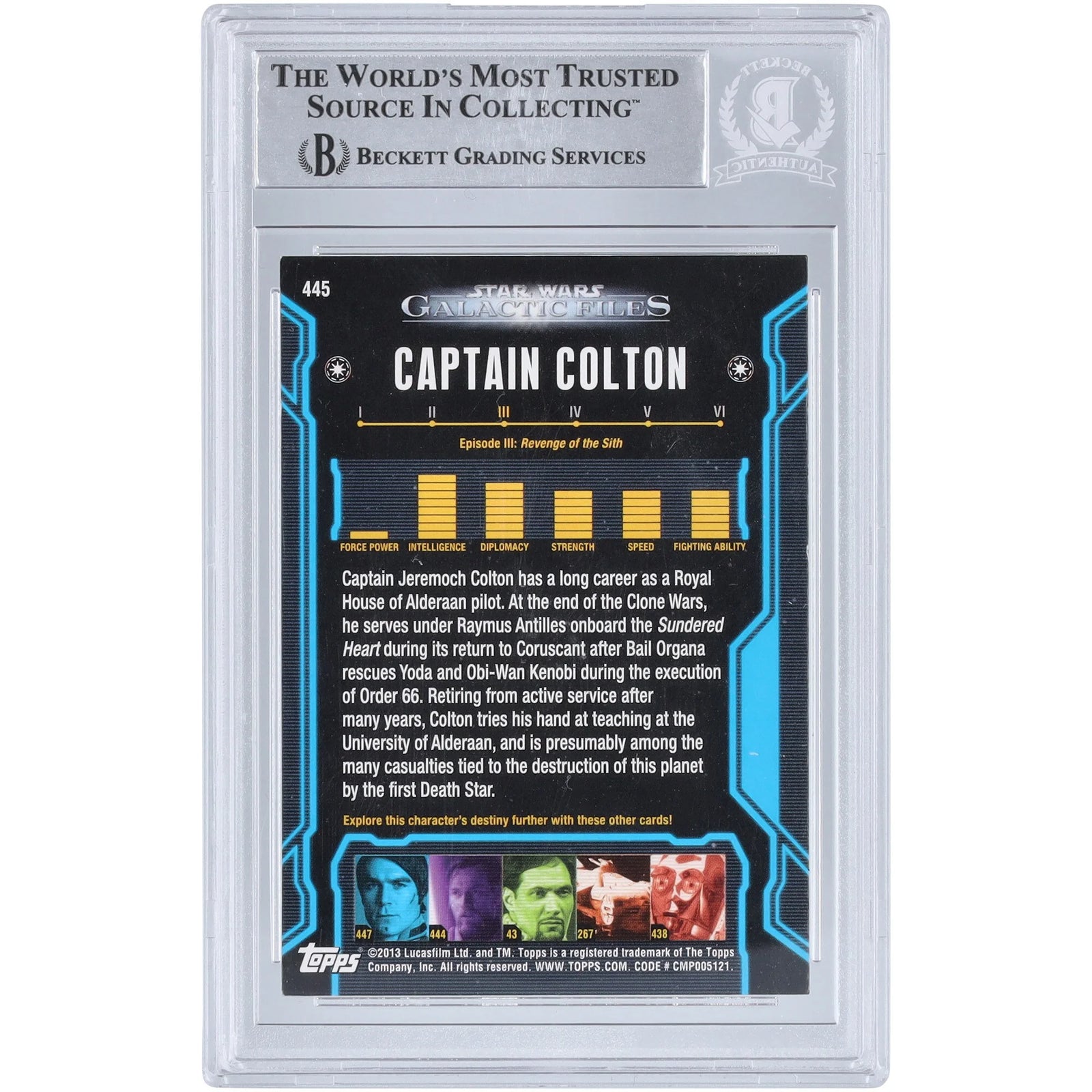 Jeremy Bulloch Signed 2013 Topps Star Wars Galactic Files #445 | BGS Authenticated