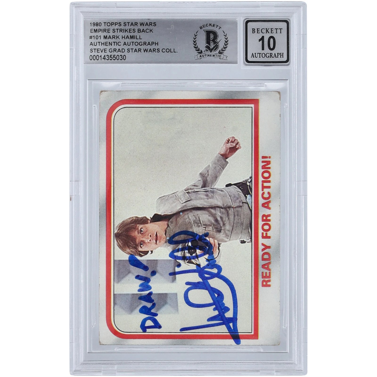 Mark Hamill Signed 1980 Topps Empire Strikes Back #101 Card | BGS 10