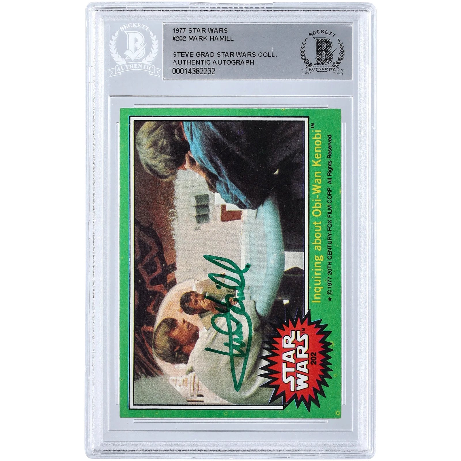 Mark Hamill Signed 1977 Topps Star Wars #202 Card | BGS Authenticated