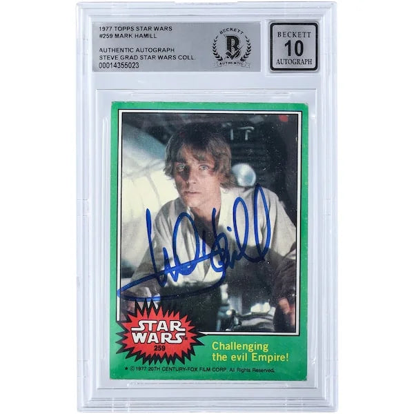 Mark Hamill Signed 1977 Topps Star Wars #259 Card | BGS Authenticated 10