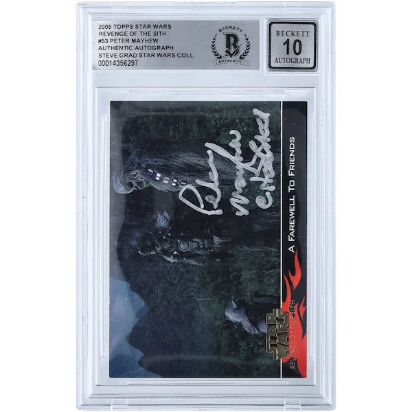 Peter Mayhew Signed 2005 Topps Revenge of the Sith #53 | BGS 10 Chewbacca