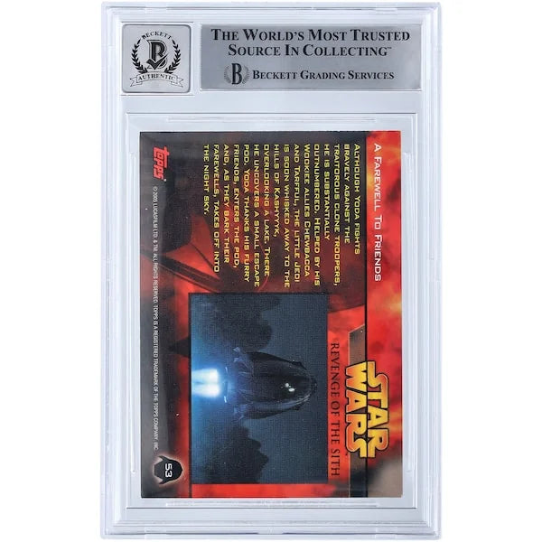 Peter Mayhew Signed 2005 Topps Revenge of the Sith #53 | BGS 10 Chewbacca
