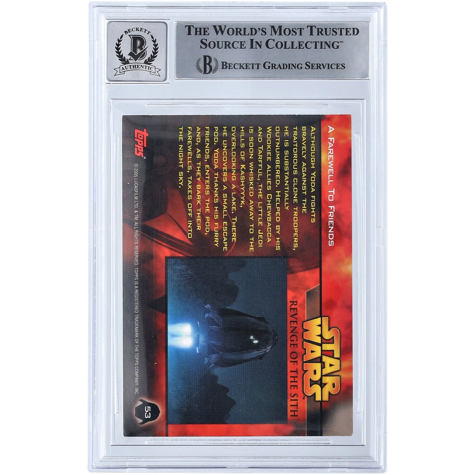 Peter Mayhew Signed 2005 Topps Revenge of the Sith #53 | BGS 10 Chewbacca