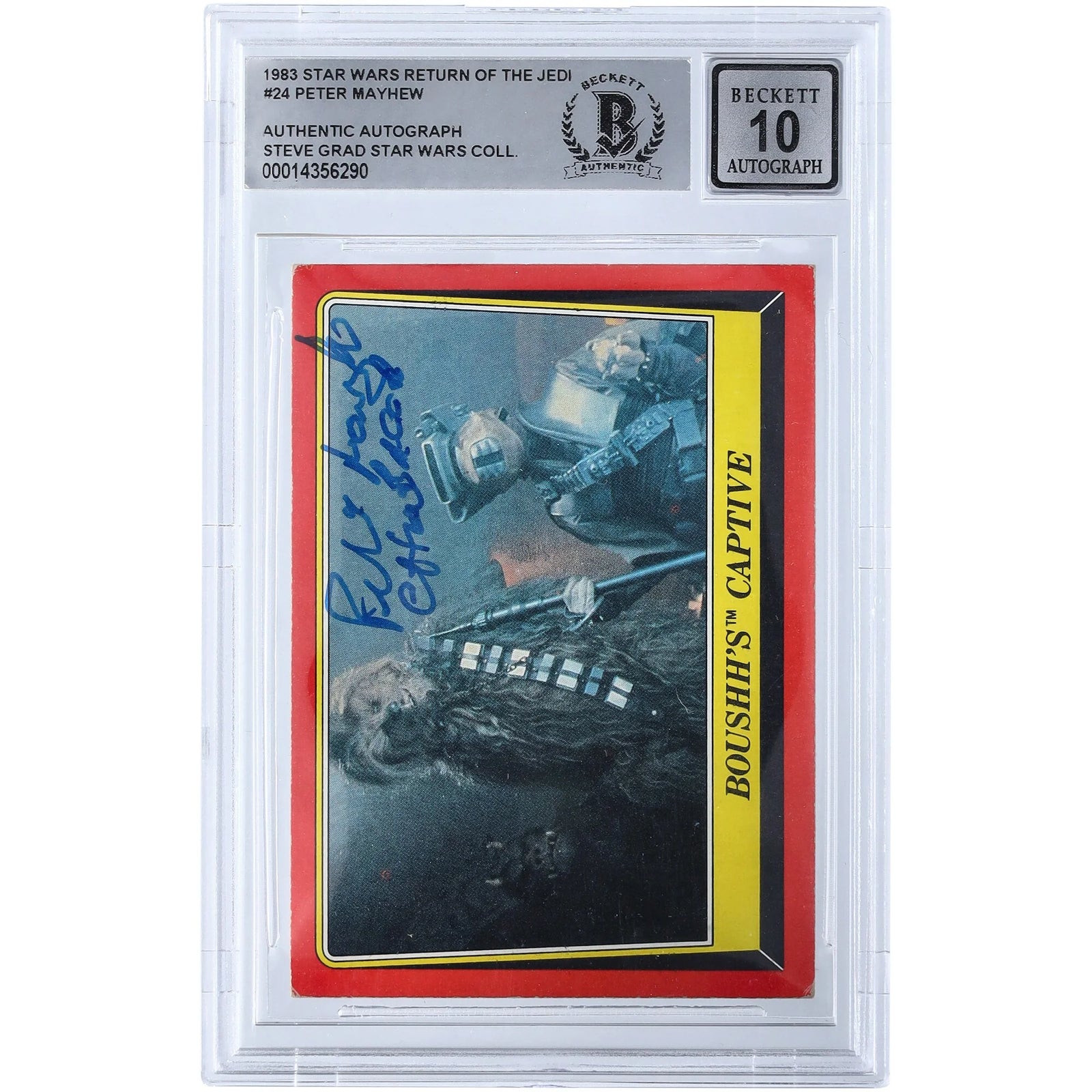 Peter Mayhew Signed 1983 Topps Return of the Jedi #24 Card | BGS 10 Chewbacca