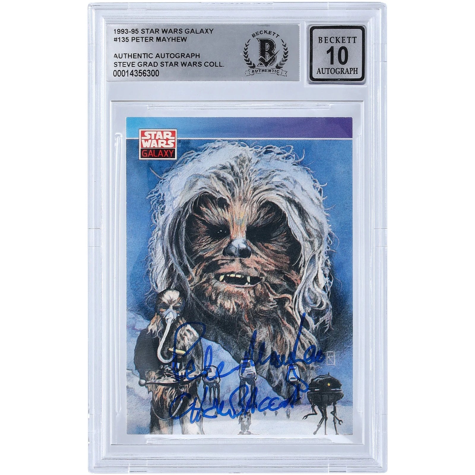 Peter Mayhew Signed 1993-95 Topps Galaxy #135 Card | BGS 10 Chewbacca