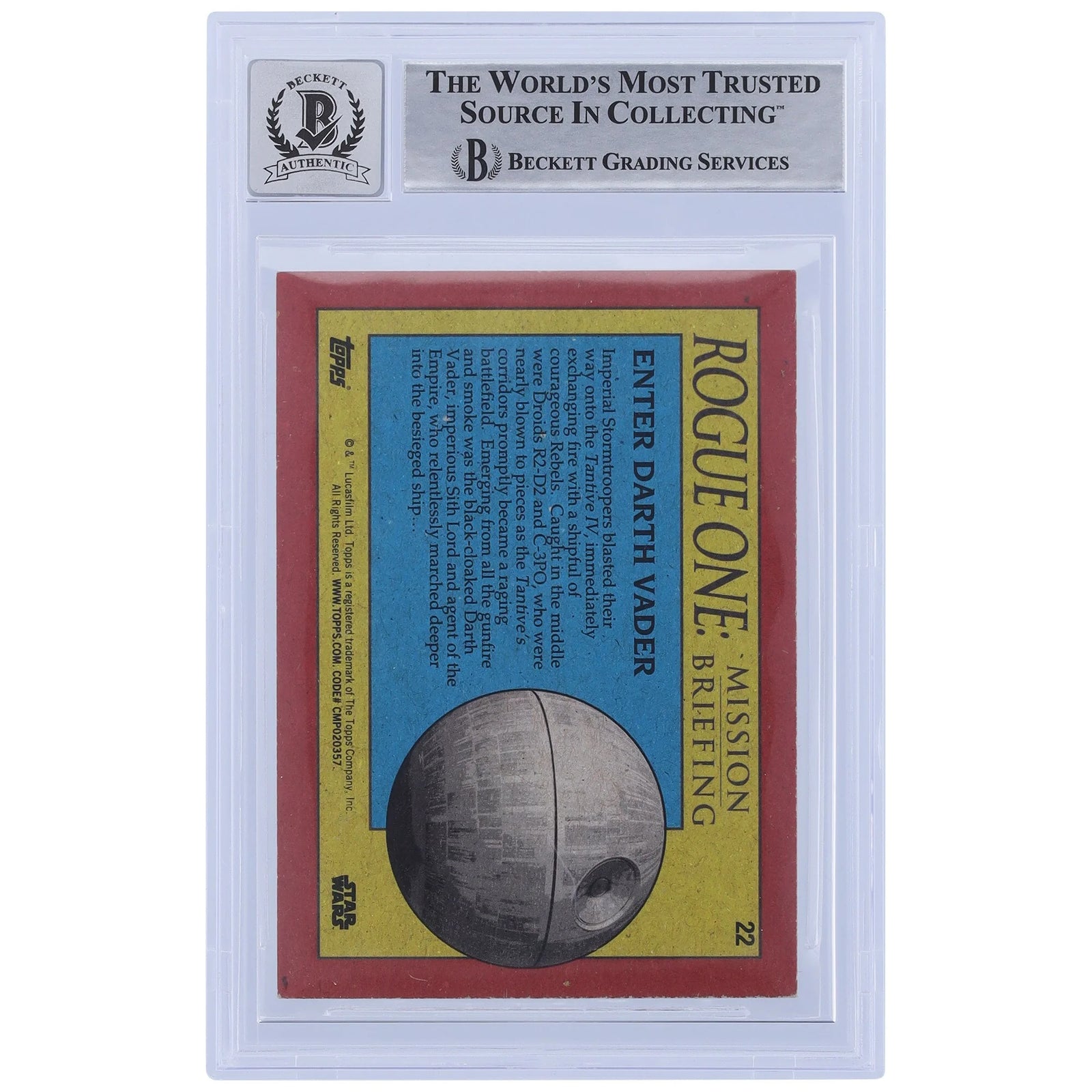 David Prowse Signed 2016 Topps Star Wars Rogue One #22 | BGS 10