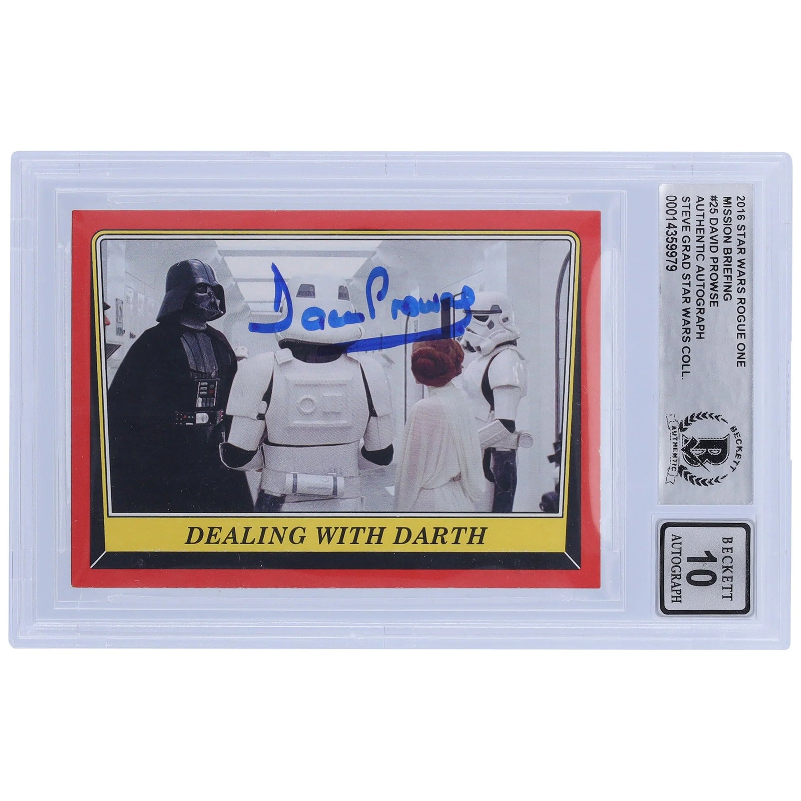 David Prowse Signed 2016 Topps Star Wars Rogue One #25 Card | BGS 10