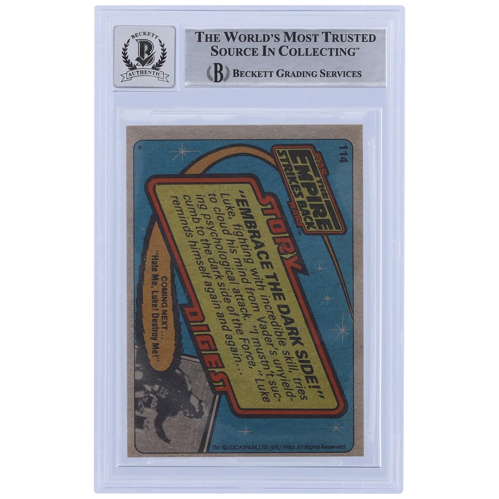 David Prowse Signed 1980 Topps Empire Strikes Back #114 | BGS 10