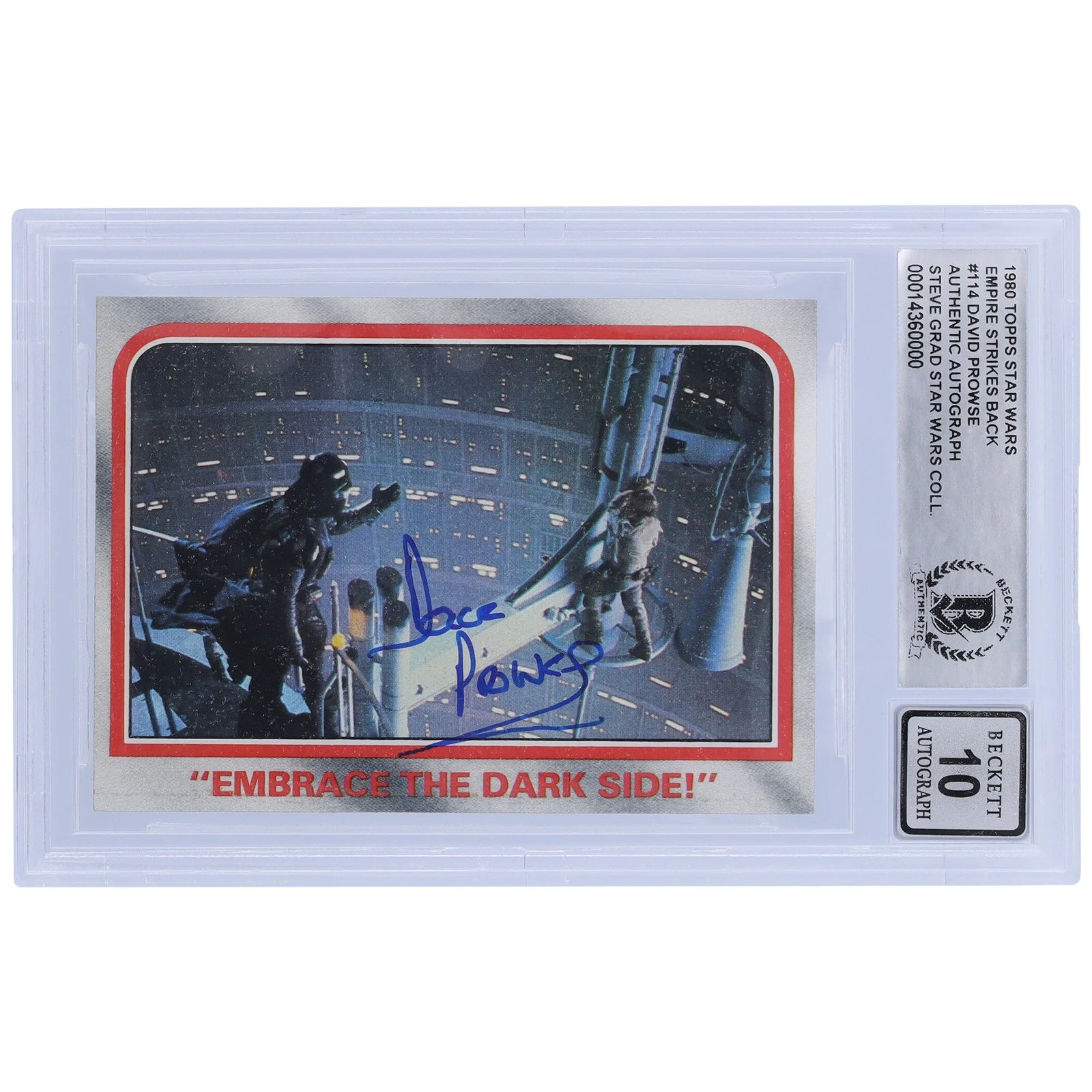David Prowse Signed 1980 Topps Empire Strikes Back #114 | BGS 10