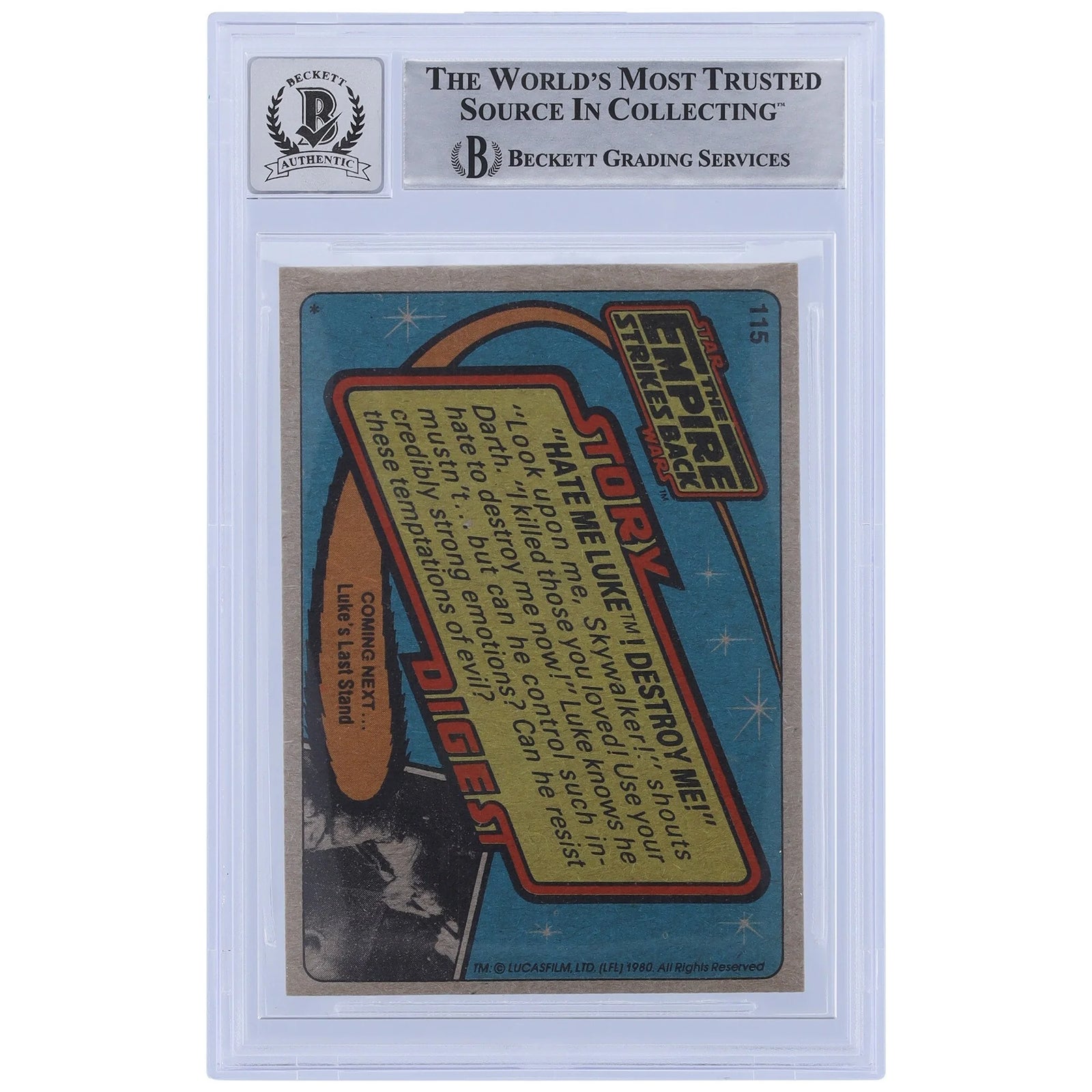 David Prowse Signed 1980 Topps Empire Strikes Back #115 | BGS 10
