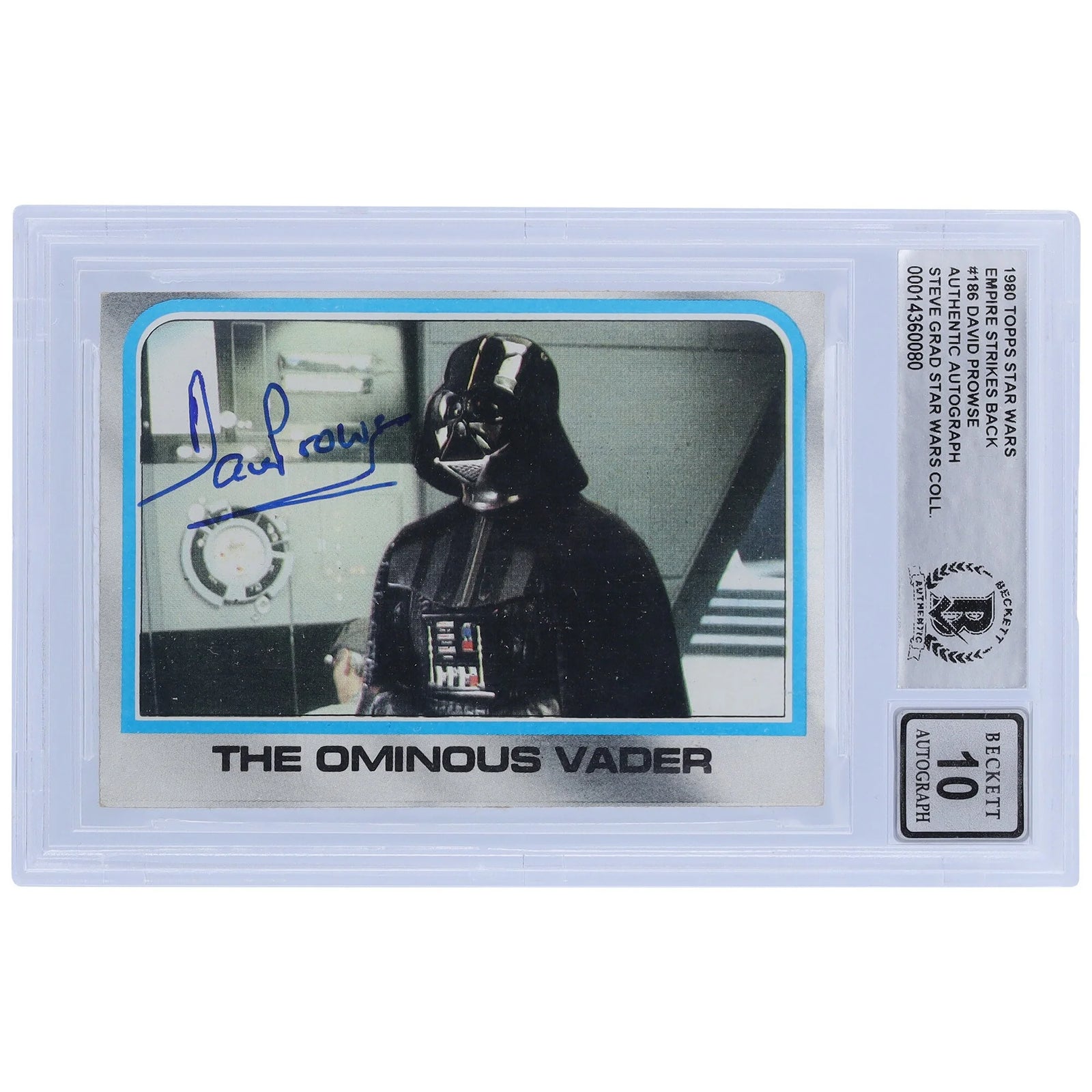 David Prowse Signed 1980 Topps Empire Strikes Back #186 | BGS 10