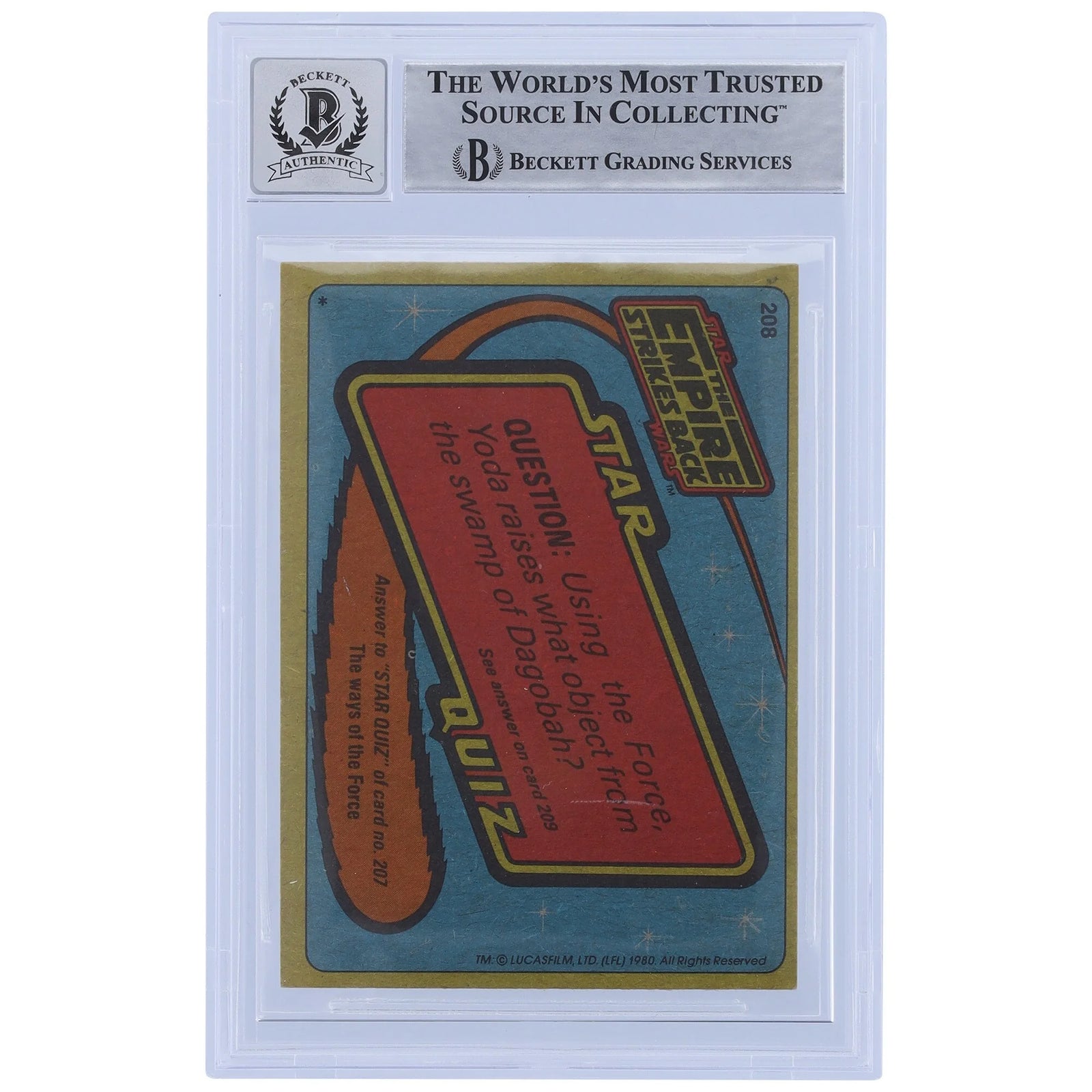 David Prowse Signed 1980 Topps Empire Strikes Back #208 Card | BGS Authenticated 10