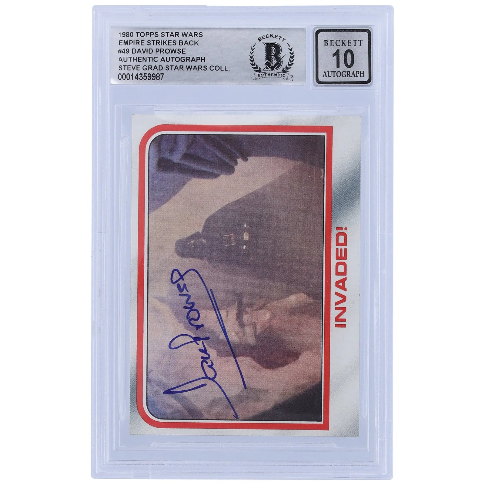 David Prowse Signed 1980 Topps Empire Strikes Back #49 | BGS 10