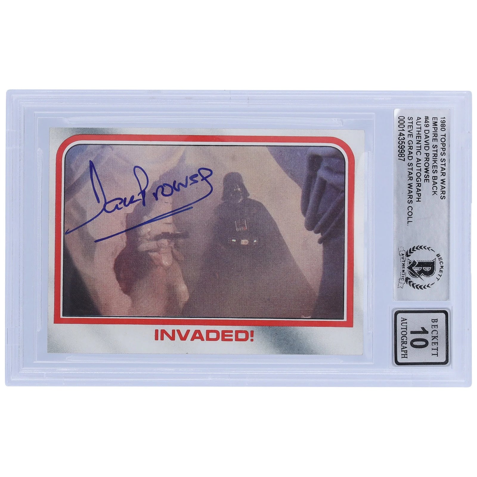 David Prowse Signed 1980 Topps Empire Strikes Back #49 | BGS 10
