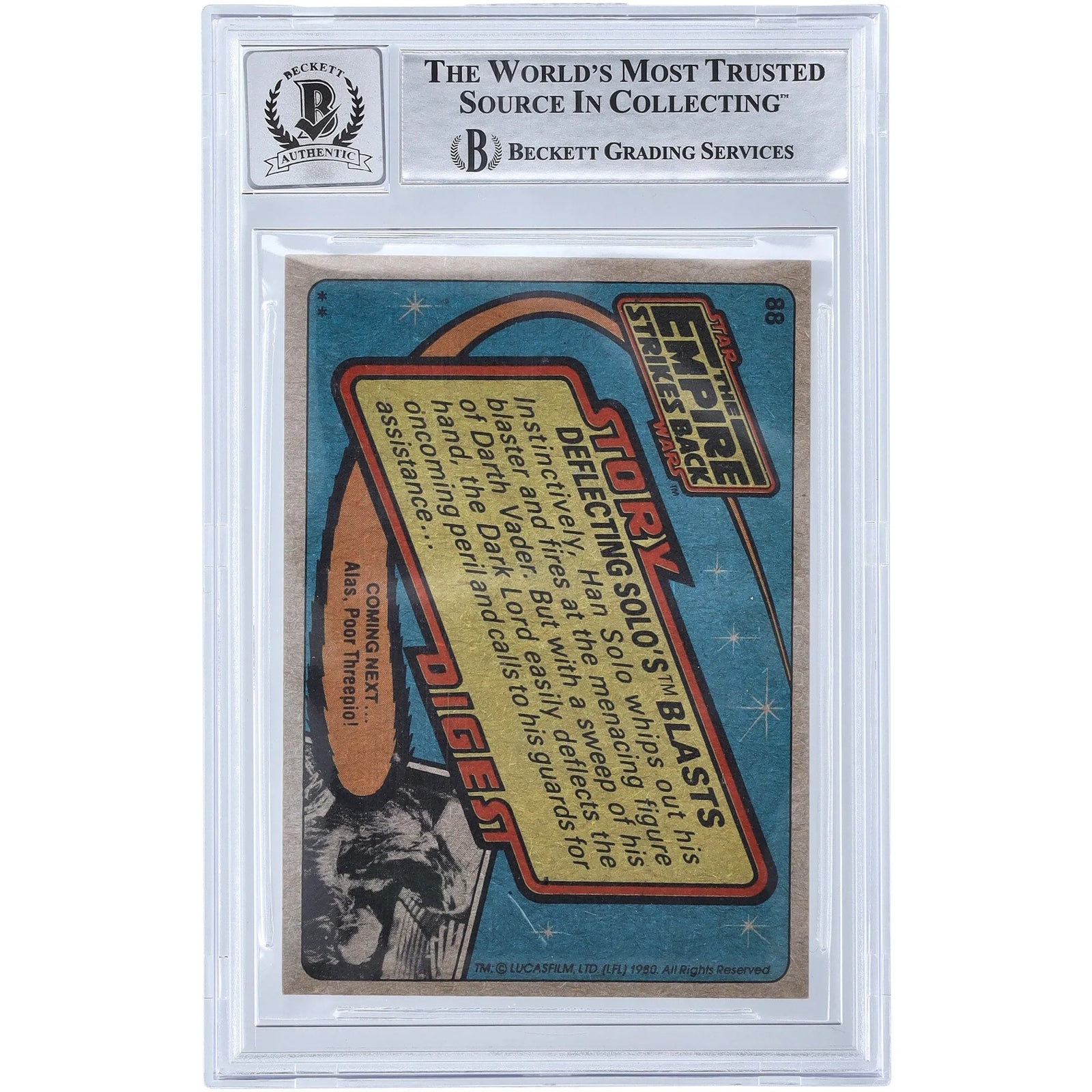 David Prowse Signed 1980 Topps Empire Strikes Back #88 | BGS 10