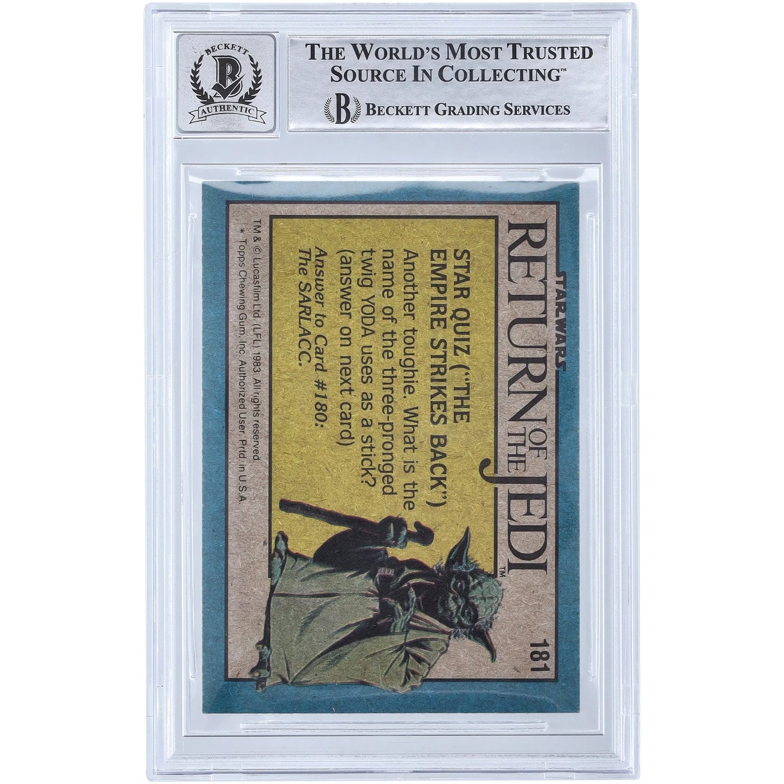 David Prowse Signed 1983 Topps Return of the Jedi #181 | BGS 10