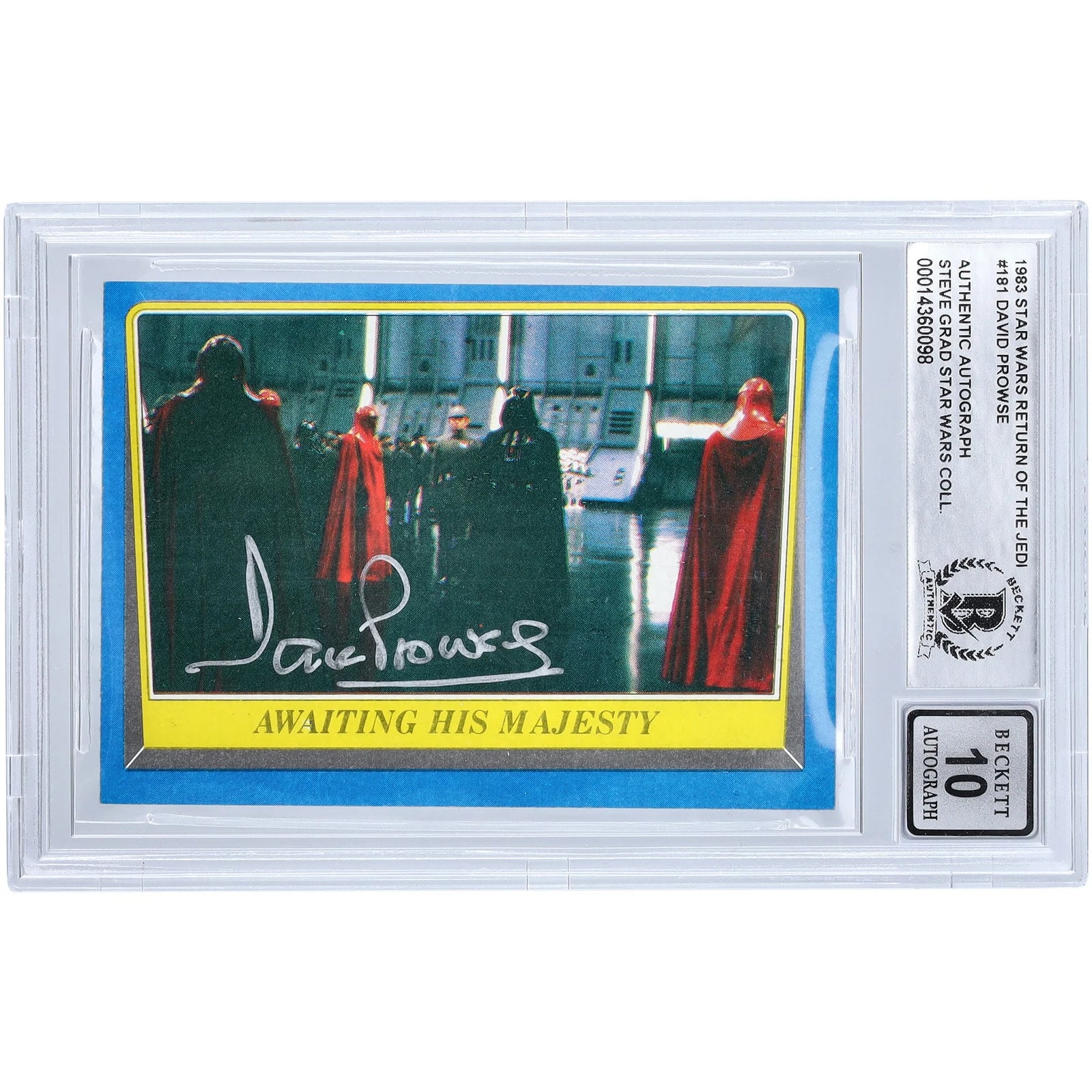 David Prowse Signed 1983 Topps Return of the Jedi #181 | BGS 10