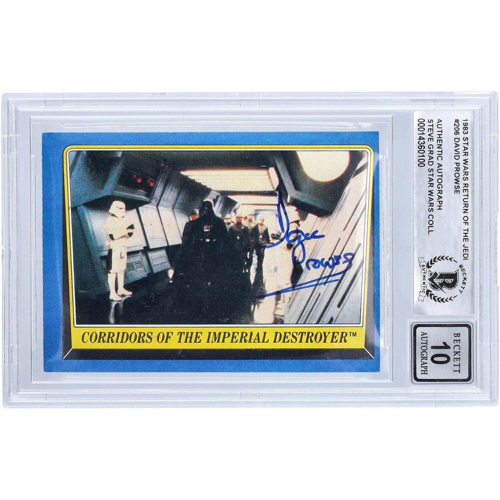 David Prowse Signed 1983 Topps Return of the Jedi #206 Card | BGS 10