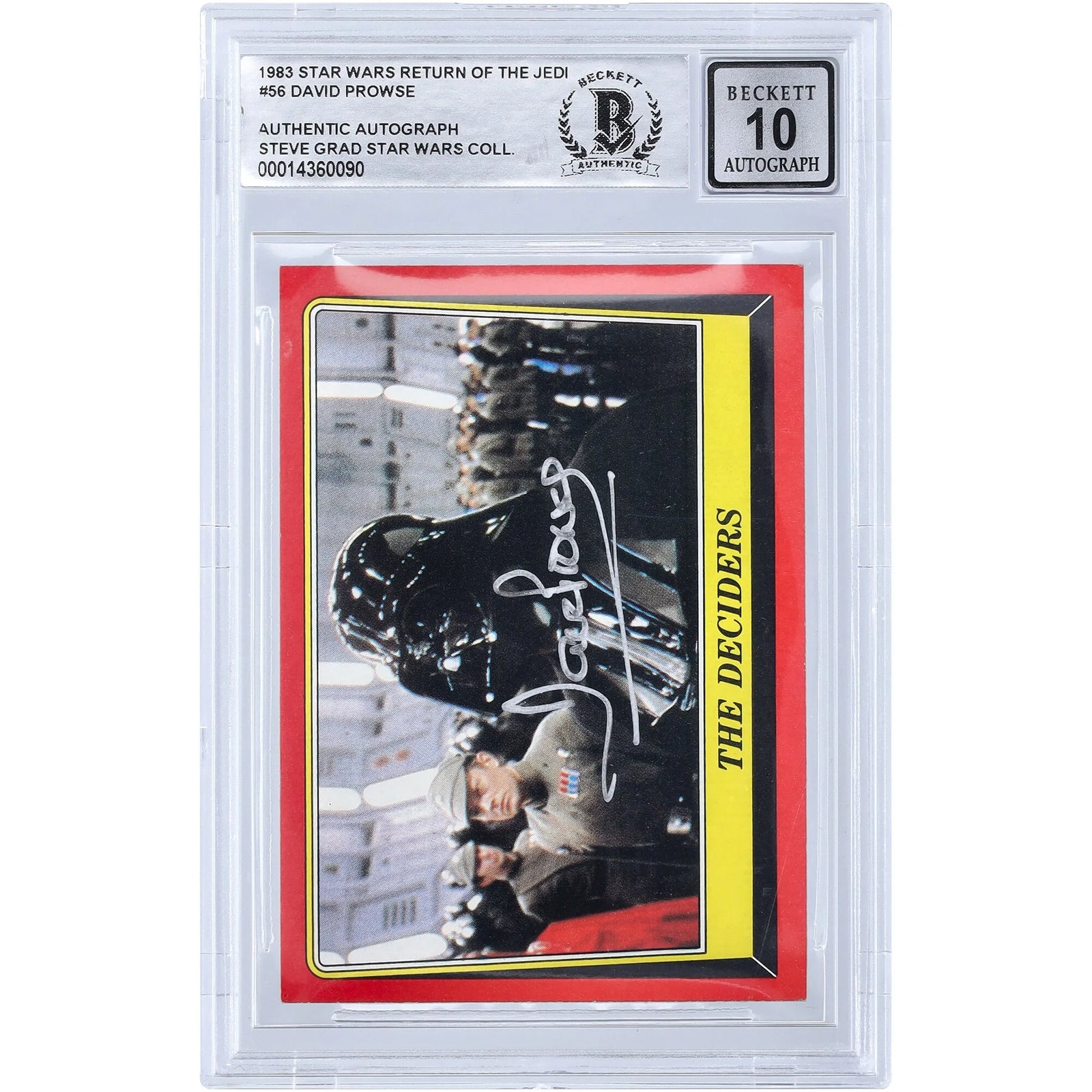 David Prowse Signed 1983 Topps Return of the Jedi #56 Card | BGS 10