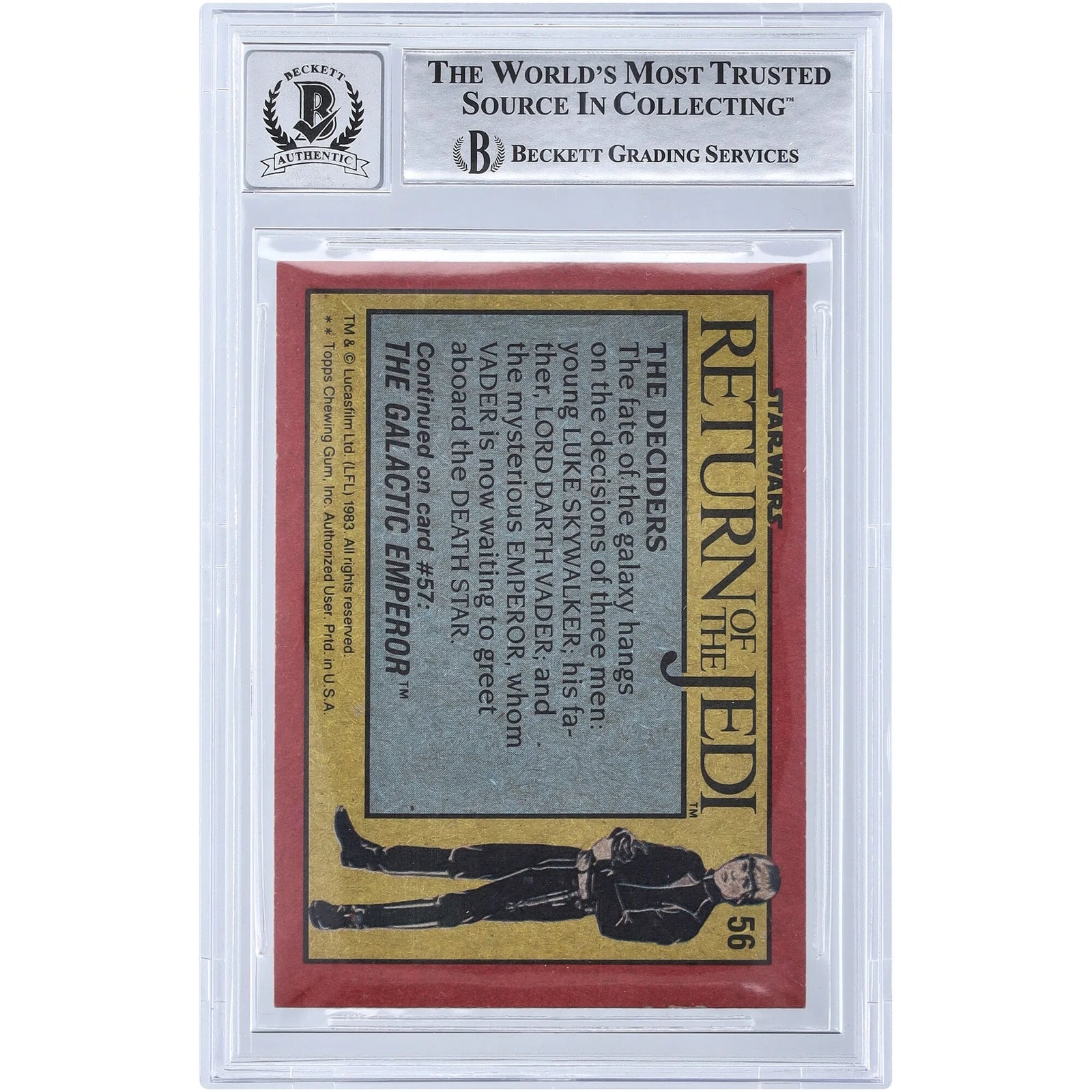 David Prowse Signed 1983 Topps Return of the Jedi #56 Card | BGS 10