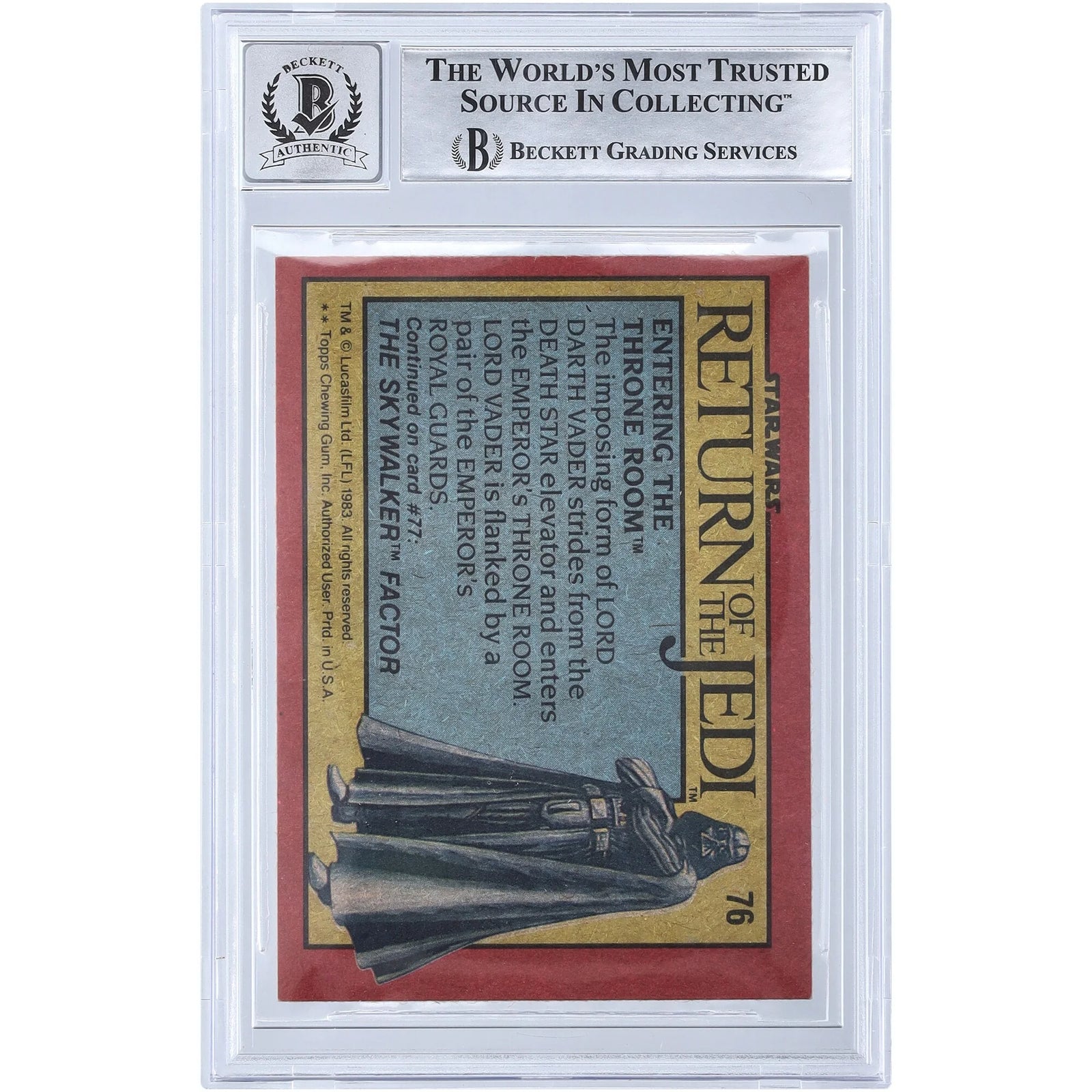 David Prowse Signed 1983 Topps Return of the Jedi #76 | BGS 10