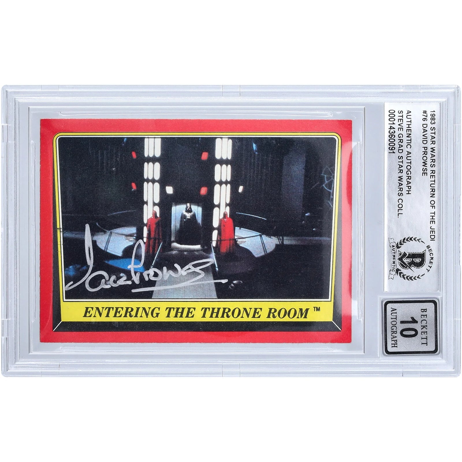 David Prowse Signed 1983 Topps Return of the Jedi #76 | BGS 10