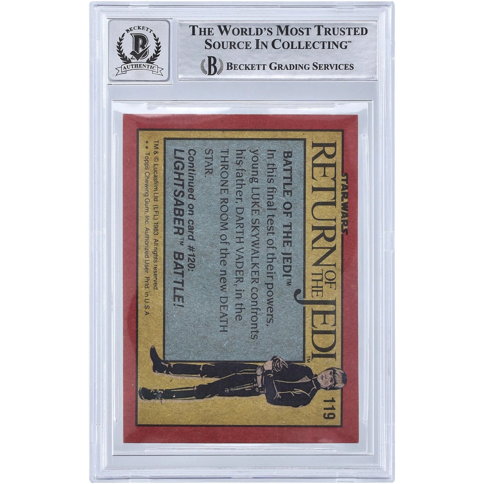 David Prowse Signed 1983 Topps Return of the Jedi #119 | BGS 10