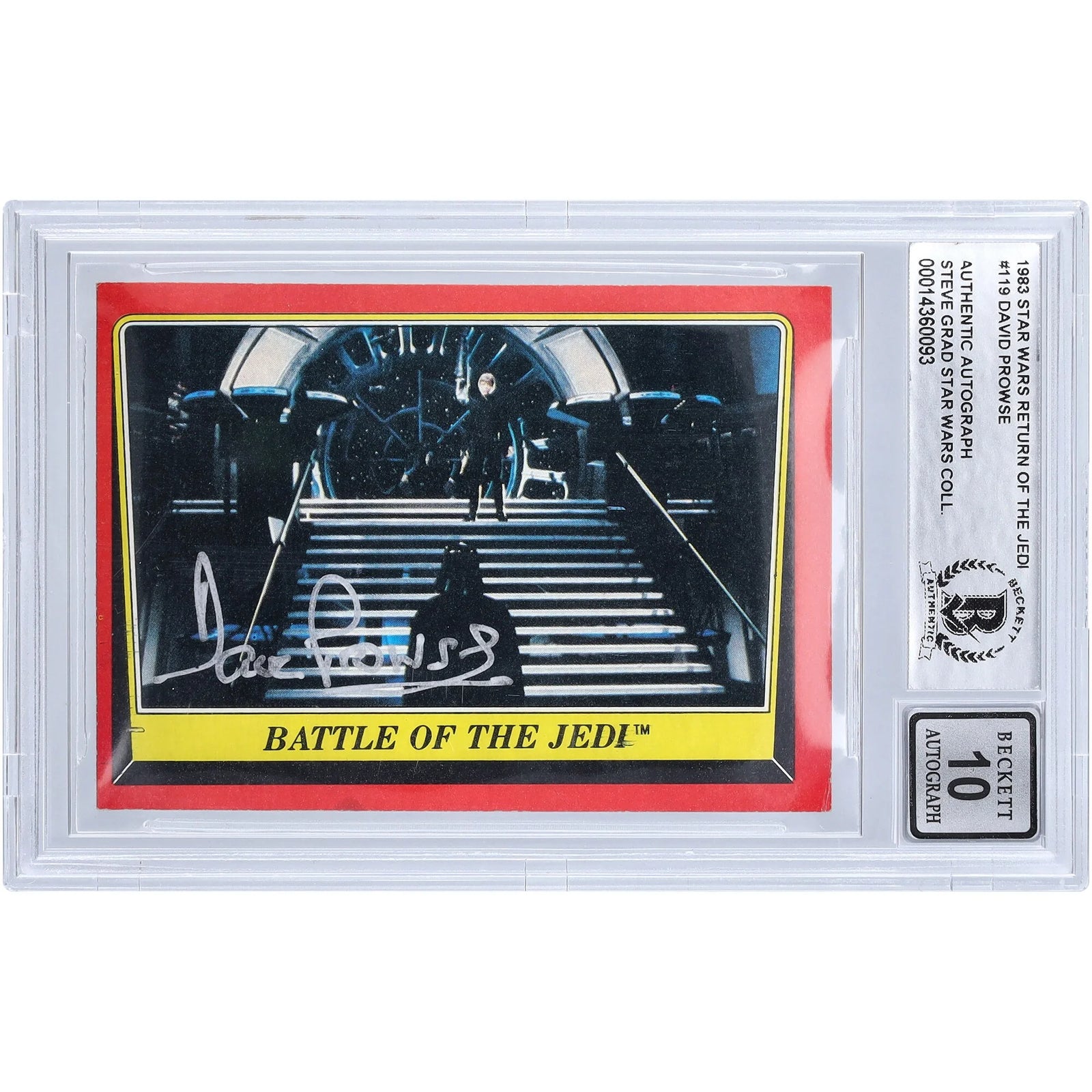 David Prowse Signed 1983 Topps Return of the Jedi #119 | BGS 10