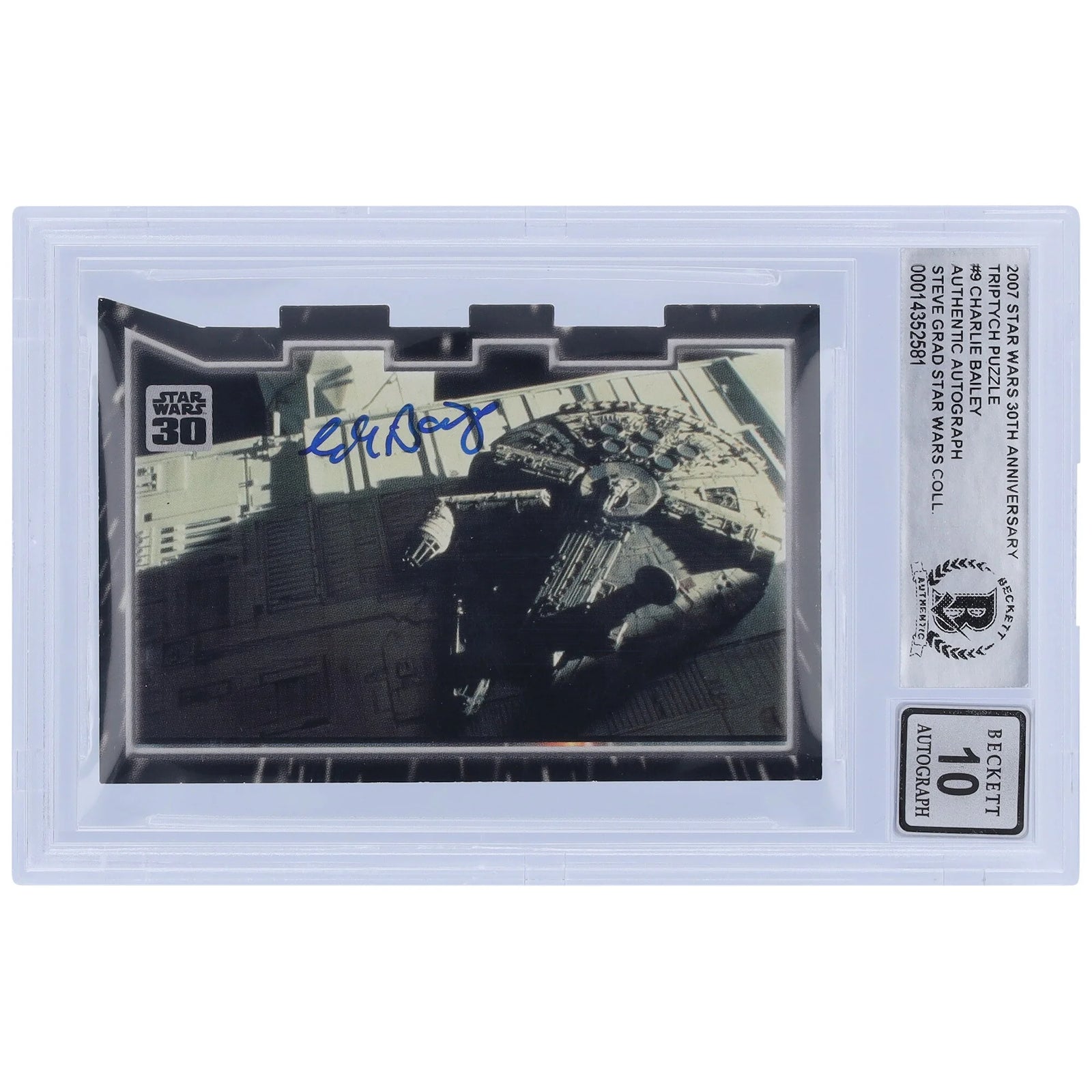 Charlie Bailey Signed 2007 Topps 30th Anniversary Star Wars #9 Card | BGS 10