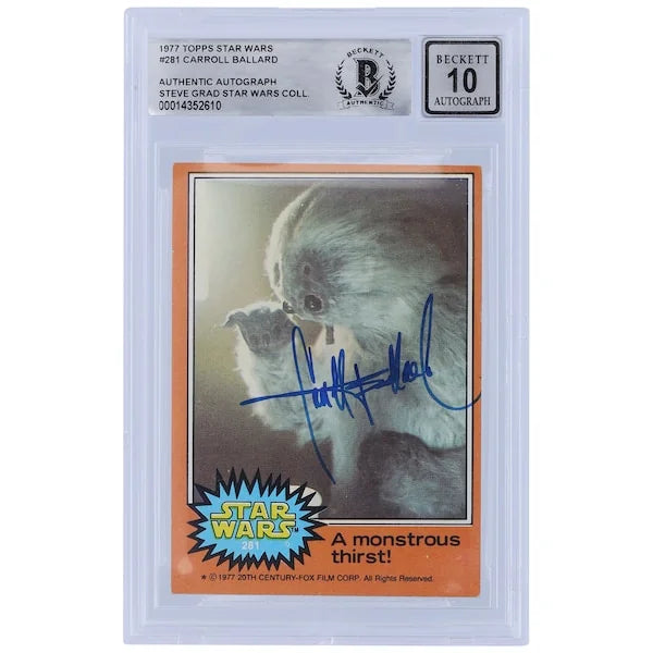 Carroll Ballard Signed 1977 Topps Star Wars Series 1 #281 | BGS 10