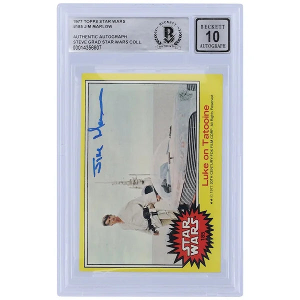 Jim Marlow Signed 1977 Topps Star Wars Series 1 #185 | BGS 10