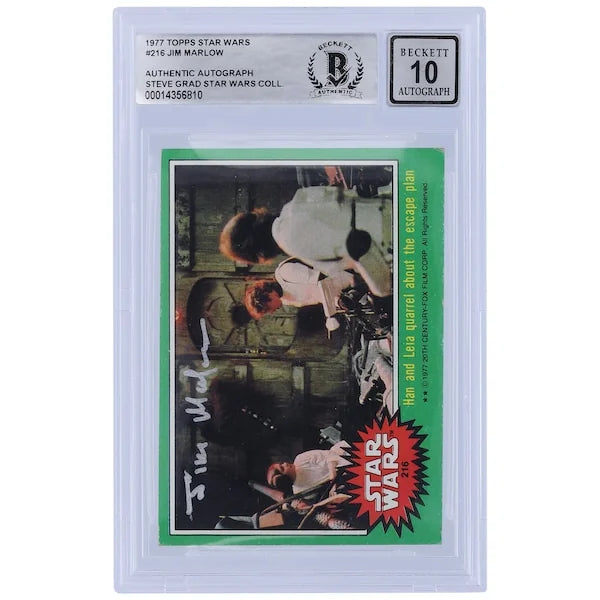 Jim Marlow Signed 1977 Topps Star Wars Series 1 #216 | BGS 10