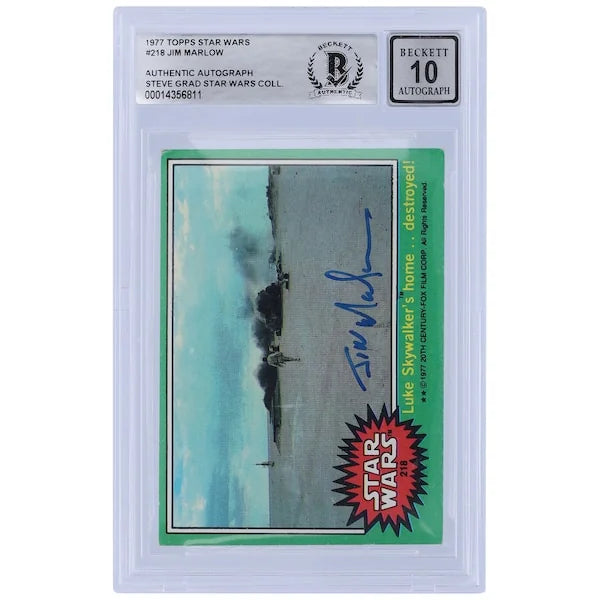 Jim Marlow Signed 1977 Topps Star Wars Series 1 #218 | BGS 10