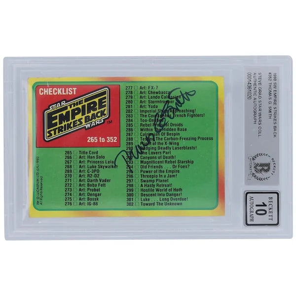 Thomas G. Smith Signed 1980 Topps Empire Strikes Back #352 | BGS 10