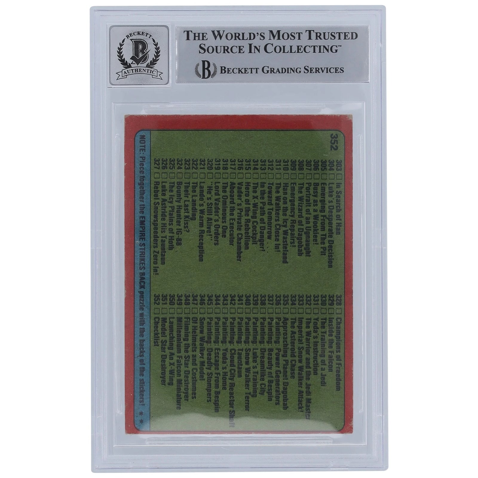 Thomas G. Smith Signed 1980 Topps Empire Strikes Back #352 | BGS 10