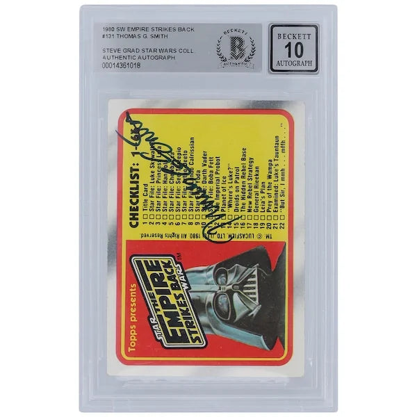 Thomas G. Smith Signed 1980 Topps Empire Strikes Back #131 Card | BGS 10