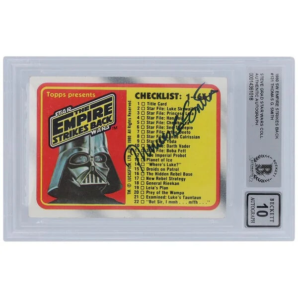 Thomas G. Smith Signed 1980 Topps Empire Strikes Back #131 Card | BGS 10