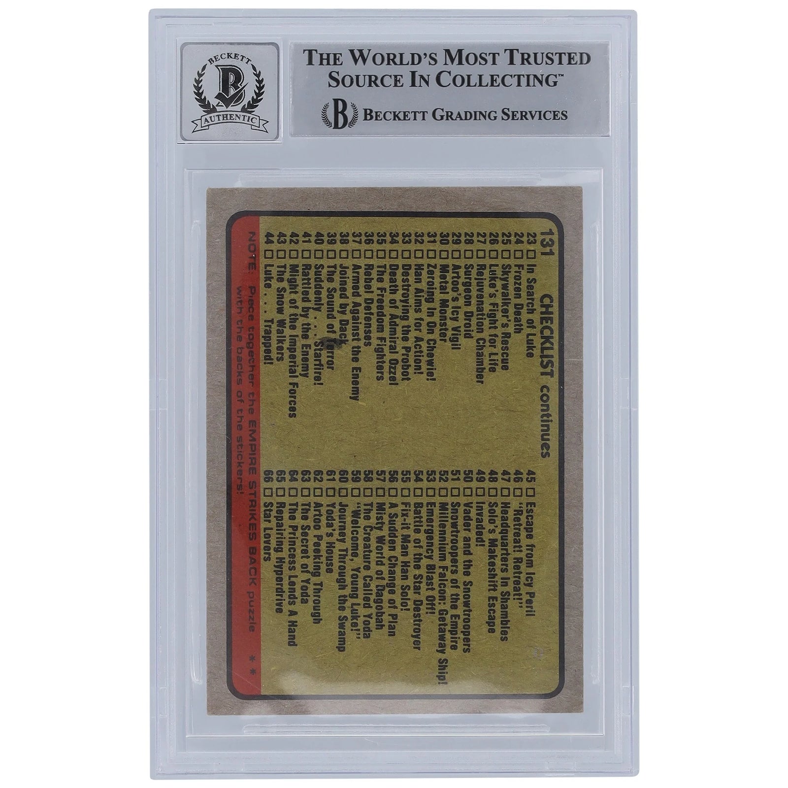 Thomas G. Smith Signed 1980 Topps Empire Strikes Back #131 Card | BGS 10