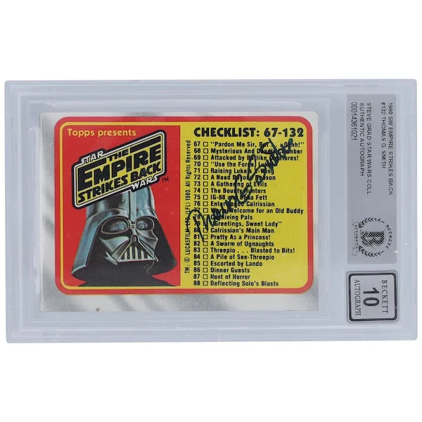 Thomas G. Smith Signed 1980 Topps Empire Strikes Back #132 | BGS 10