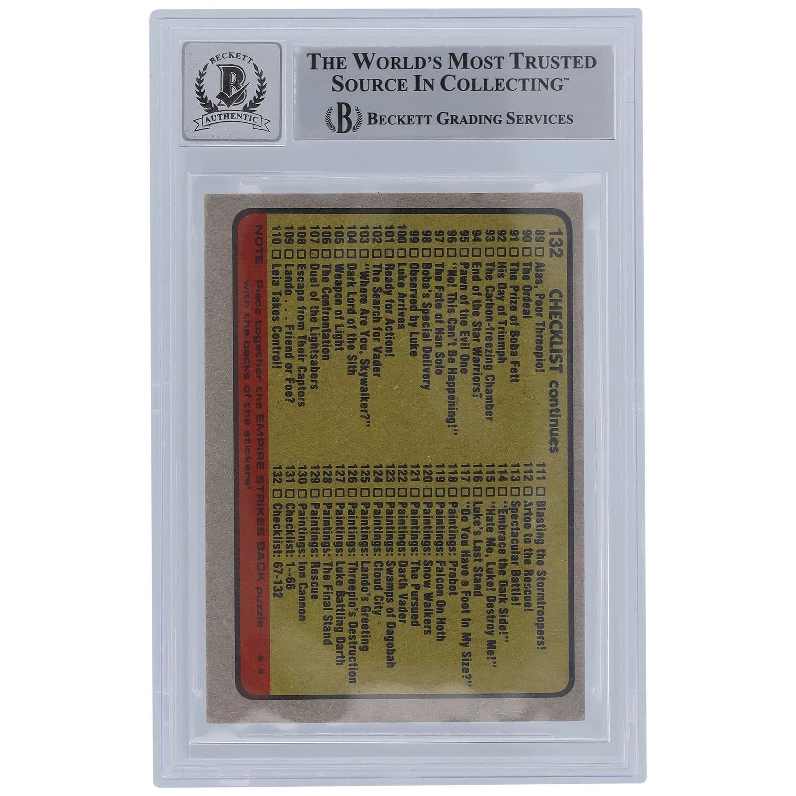 Thomas G. Smith Signed 1980 Topps Empire Strikes Back #132 | BGS 10