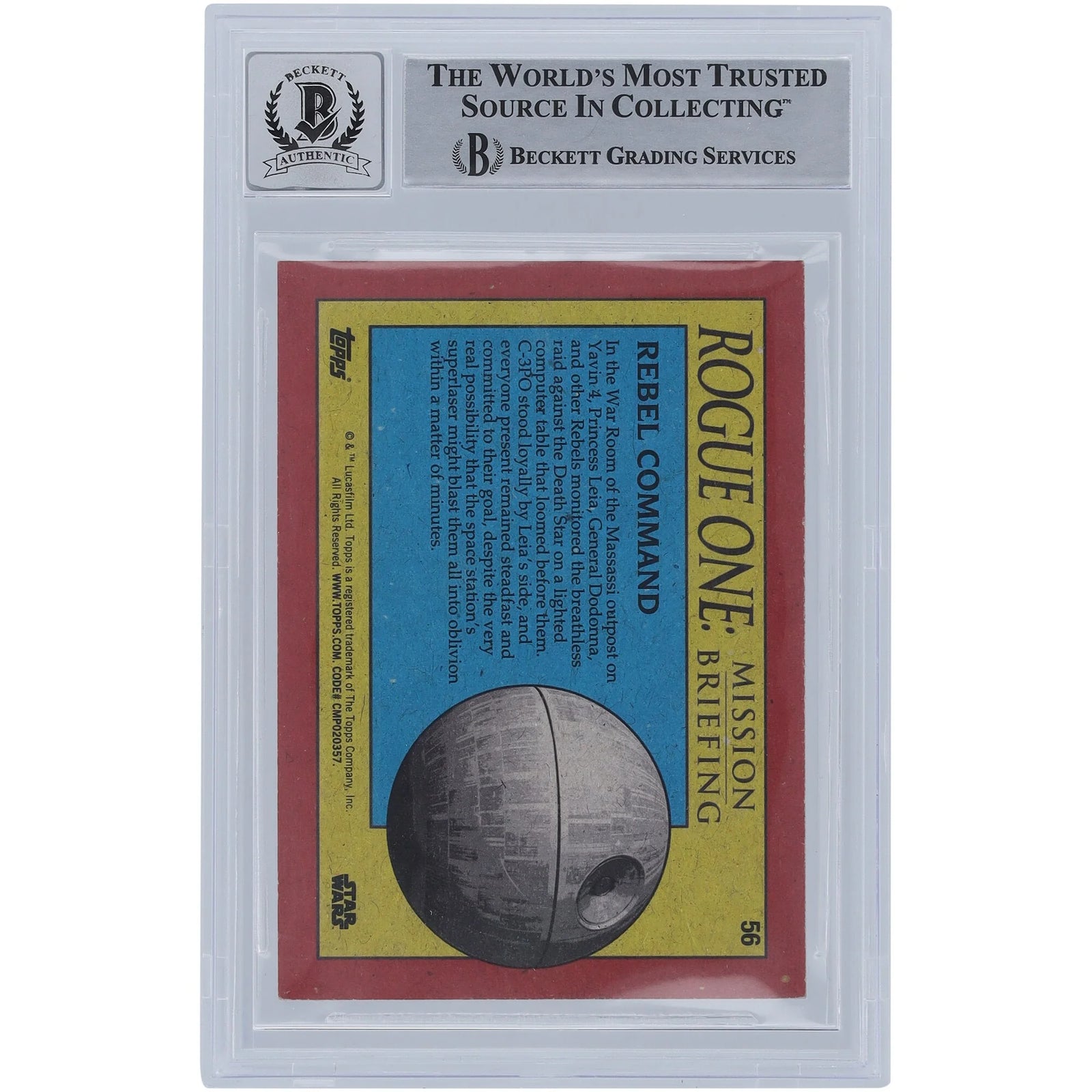 Don MacDougall Signed 2016 Topps Rogue One #56 Card | BGS 10