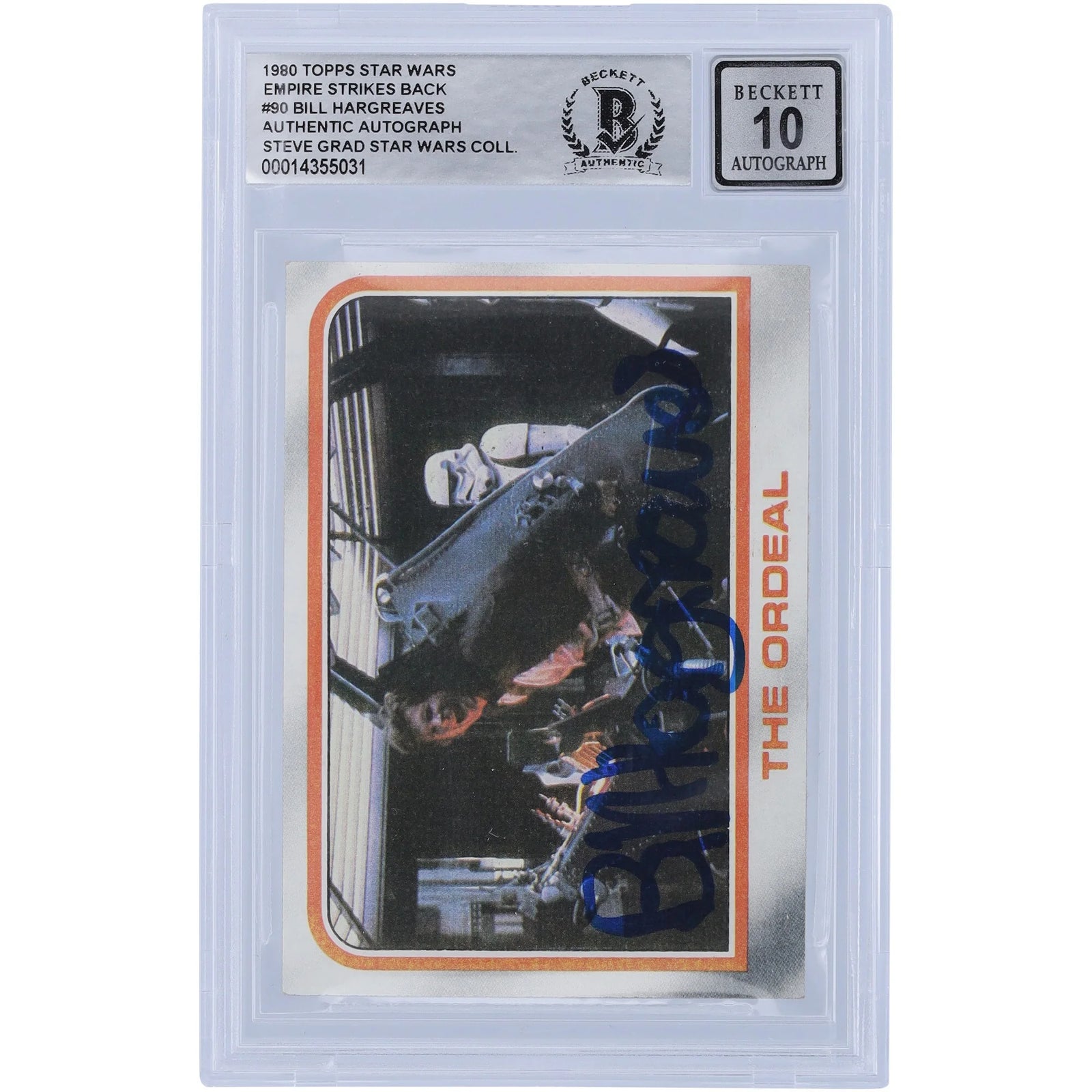 Bill Hargreaves Signed 1980 Topps Empire Strikes Back #90 Card | BGS 10