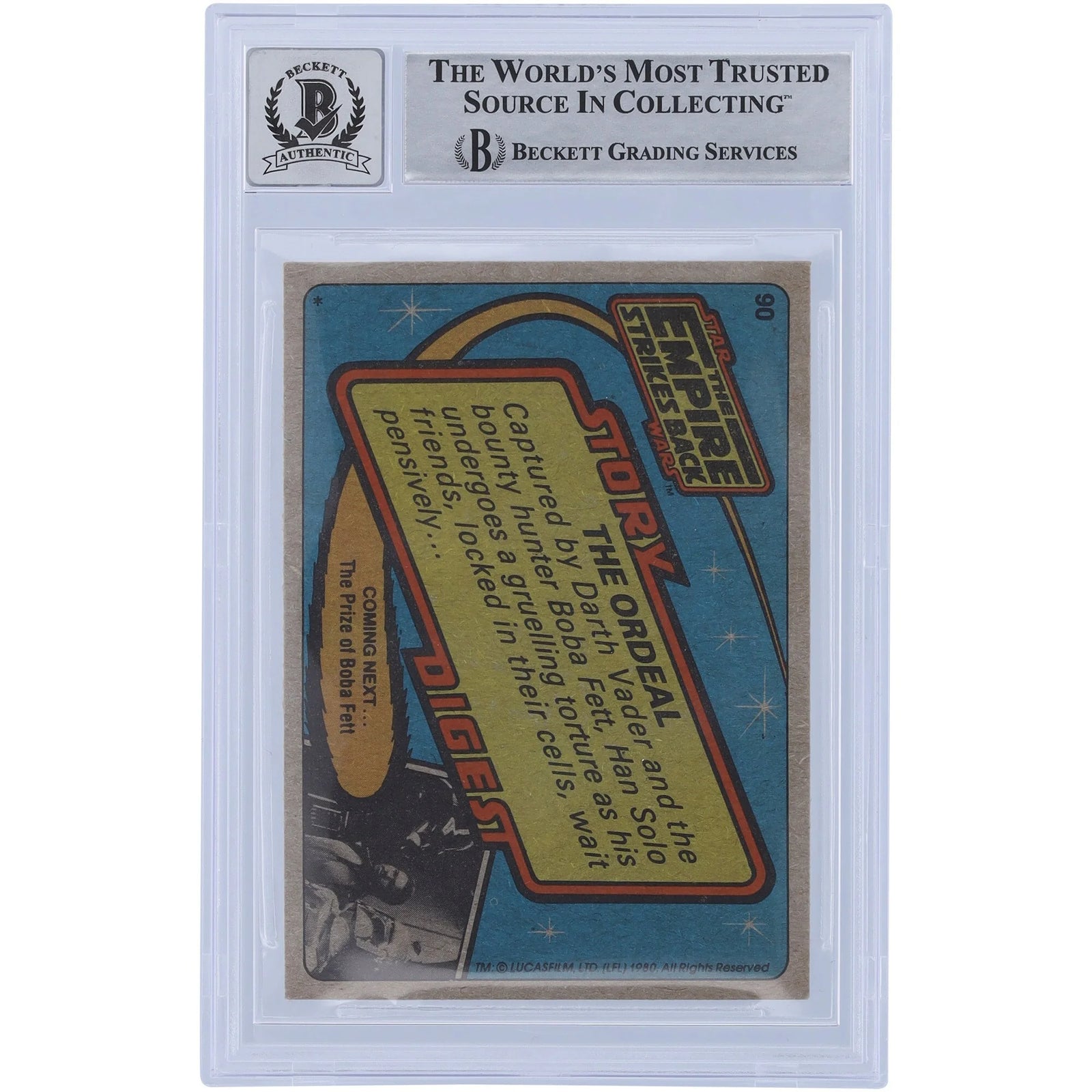 Bill Hargreaves Signed 1980 Topps Empire Strikes Back #90 Card | BGS 10