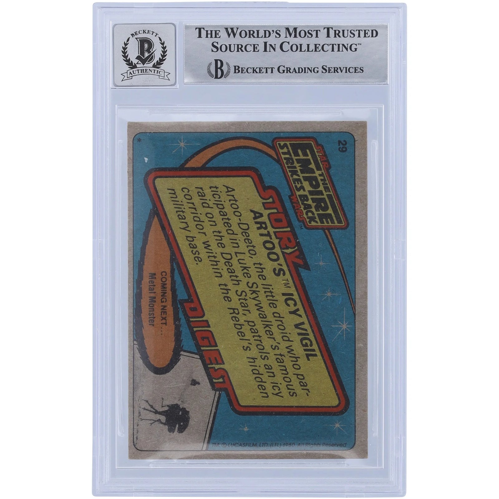 Bill Hargreaves Signed 1980 Topps Empire Strikes Back #29 | BGS 10
