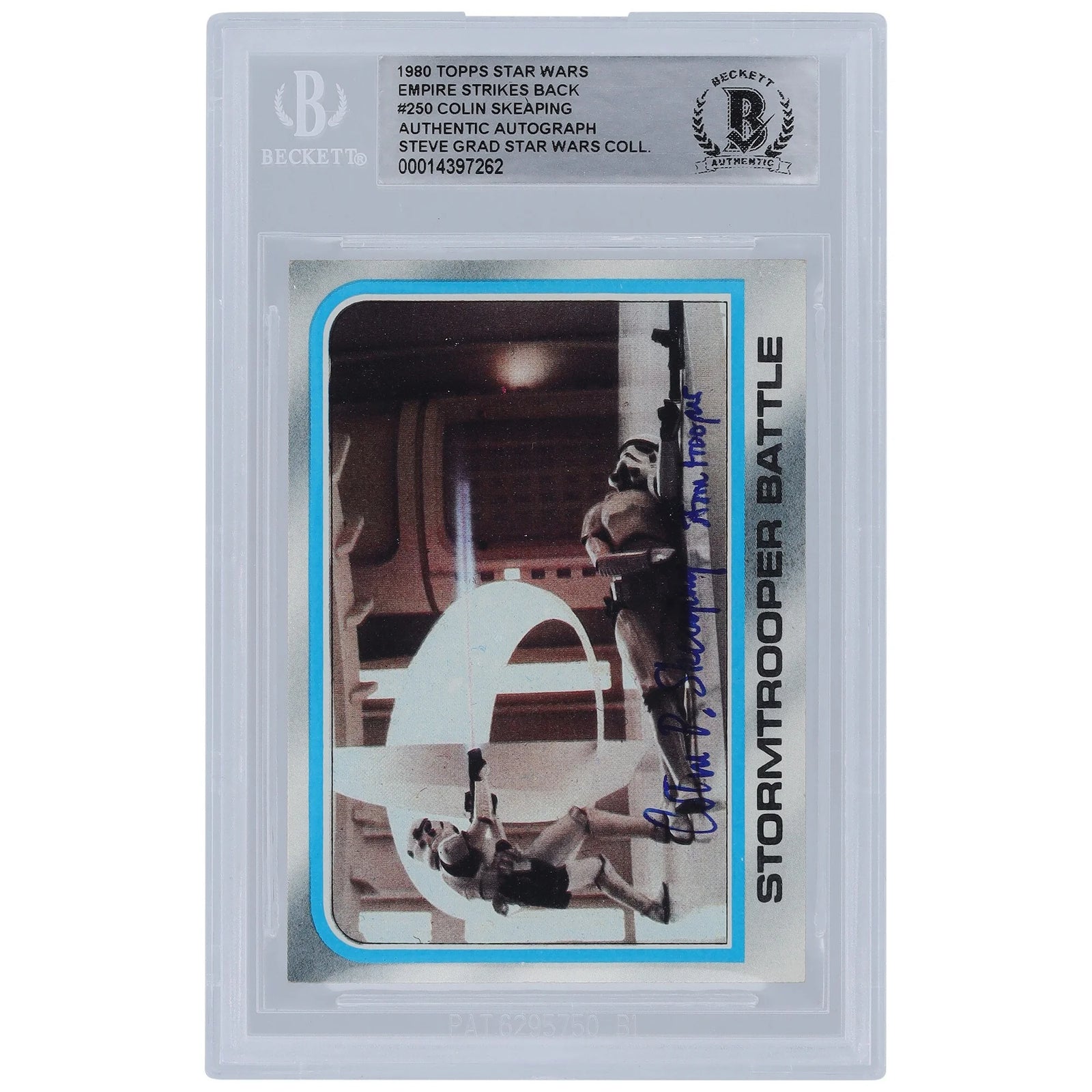 Colin Skeaping Signed 1980 Topps Empire Strikes Back #250 Card | Stormtrooper Inscription