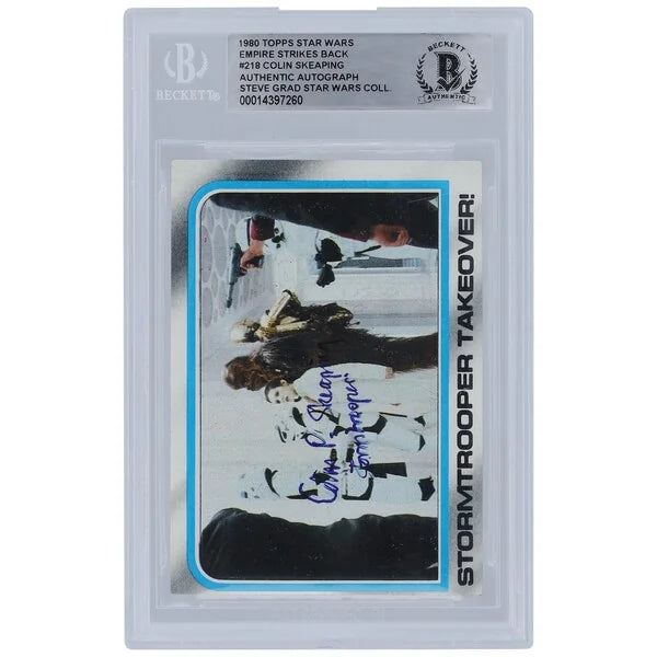 Colin Skeaping Signed 1980 Topps Empire Strikes Back #218 Card | Stormtrooper Inscription