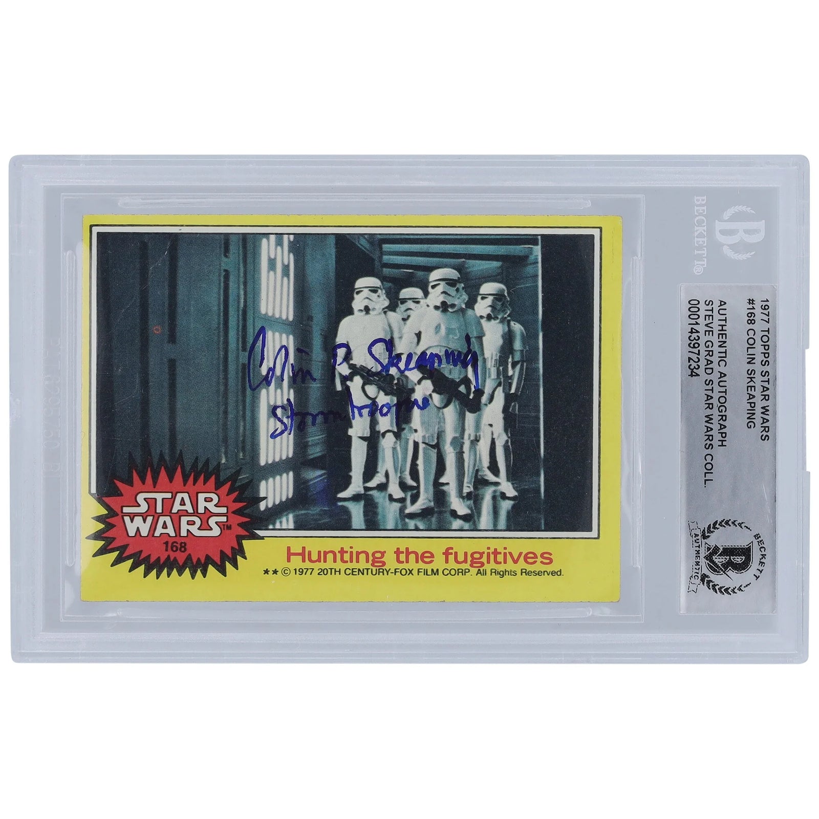Colin Skeaping Signed 1977 Topps Star Wars #168 Card | Stormtrooper Inscription