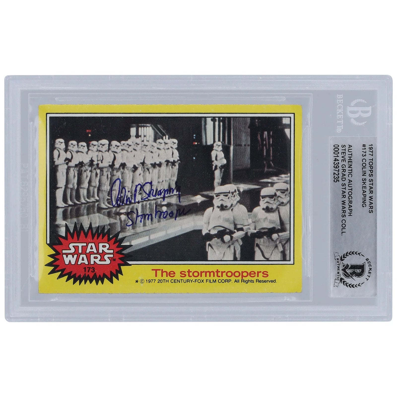 Colin Skeaping Signed 1977 Topps Star Wars #173 | Stormtrooper Inscription