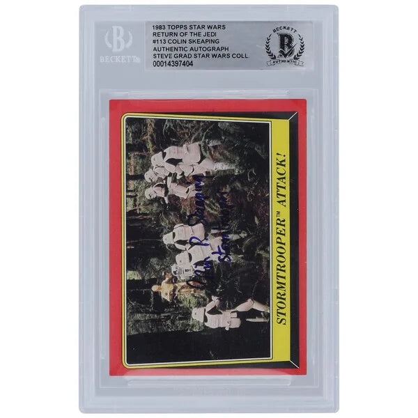 Colin Skeaping Signed 1983 Topps Return of the Jedi #113 Card | Stormtrooper Inscription
